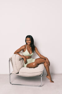 Women'secret Green seamless plain triangle top