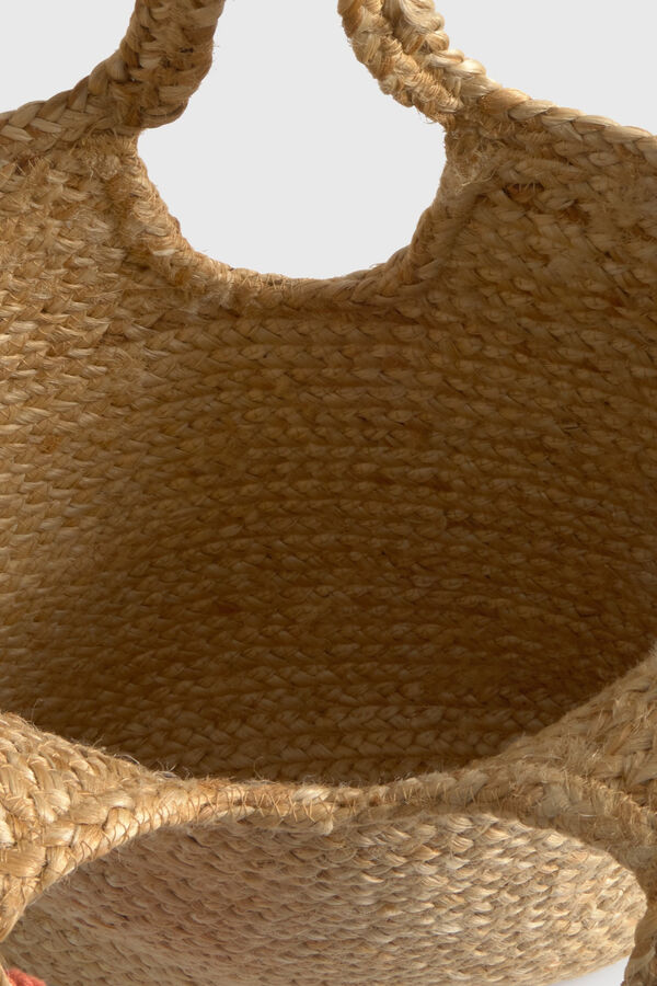 Textura Capazo de playa en hoja de plama beige