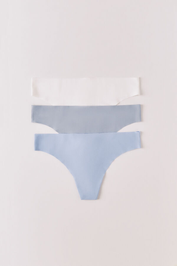Women'secret Multicoloured microfibre 3-pack thongs white