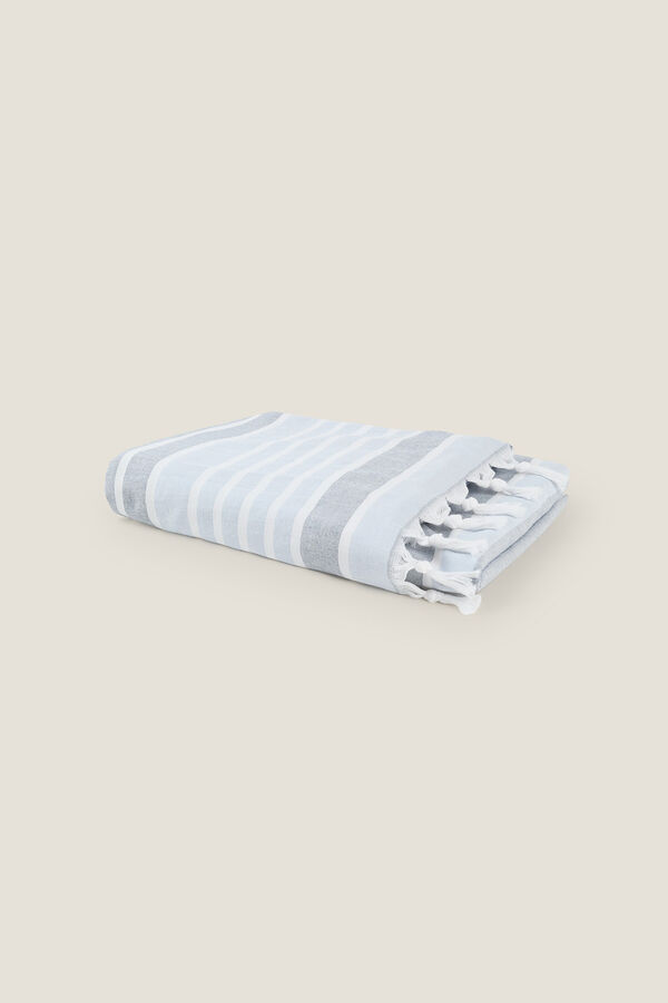 Womensecret Striped cotton sarong/towel plava