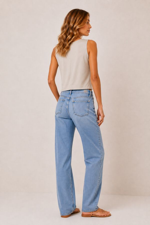 Pieces Sleeveless top with sleeve detail grey