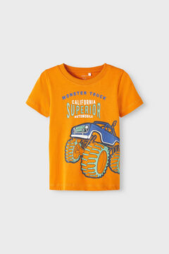 Womensecret Camiseta de niño de manga corta con divertido estampado frontal naranja