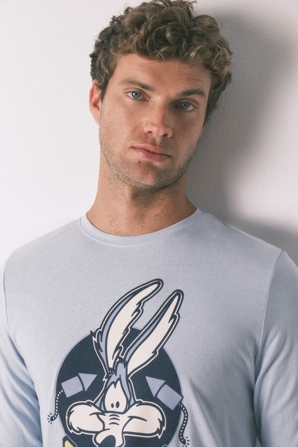 Women'secret 100% cotton long pyjamas Coyote blue  blue