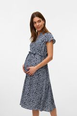 Mamalicious Maternity and breastfeeding midi dress blue