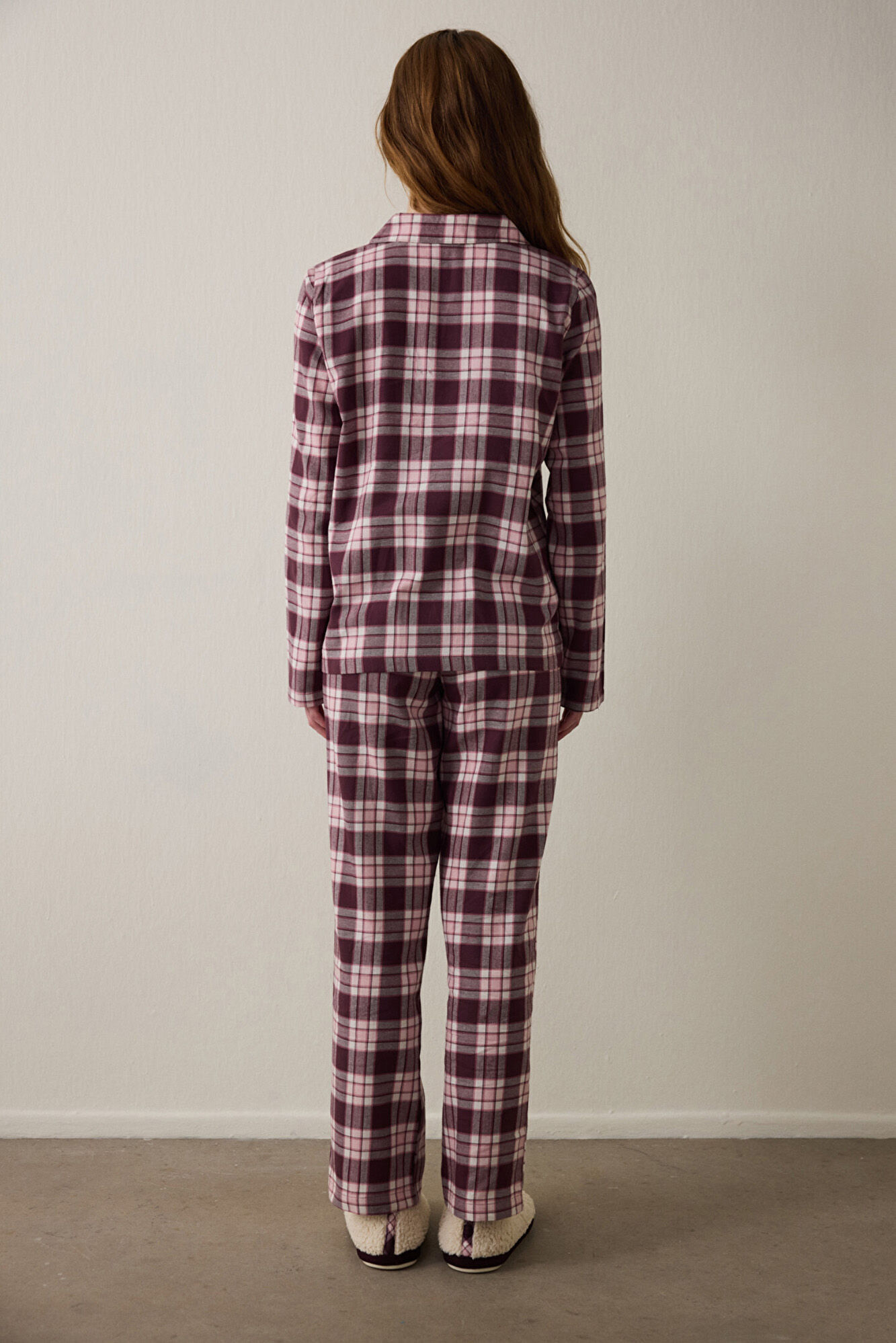 Penti Conjunto de pantal&oacute;n y camisa a cuadros Lila