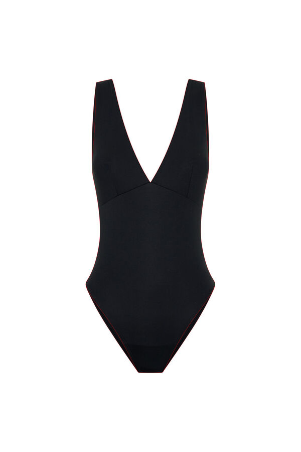 Modibodi V- neck menstrual swimsuit black
