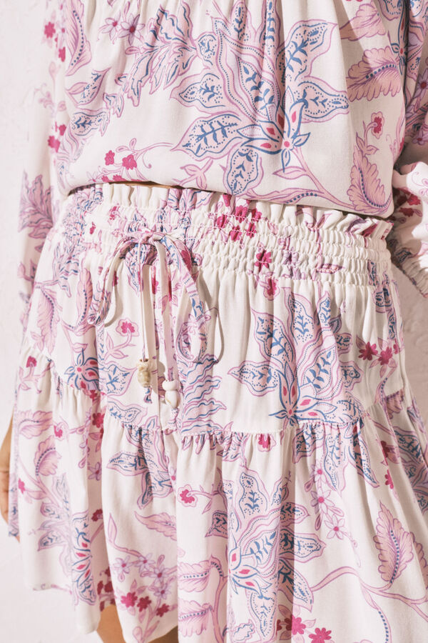 Women'secret Printed skirt and camisole set white