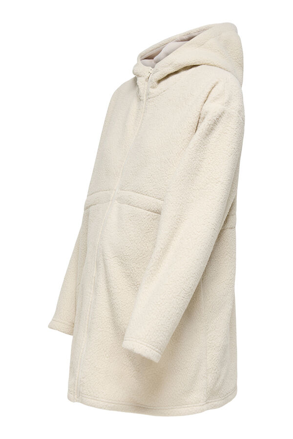 Only Maternity Sudadera larga borrego maternity beige