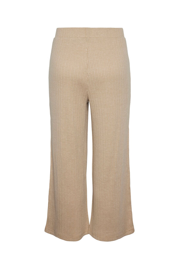 Womensecret Flowing trousers with elasticated waist. Contain cotton. nude