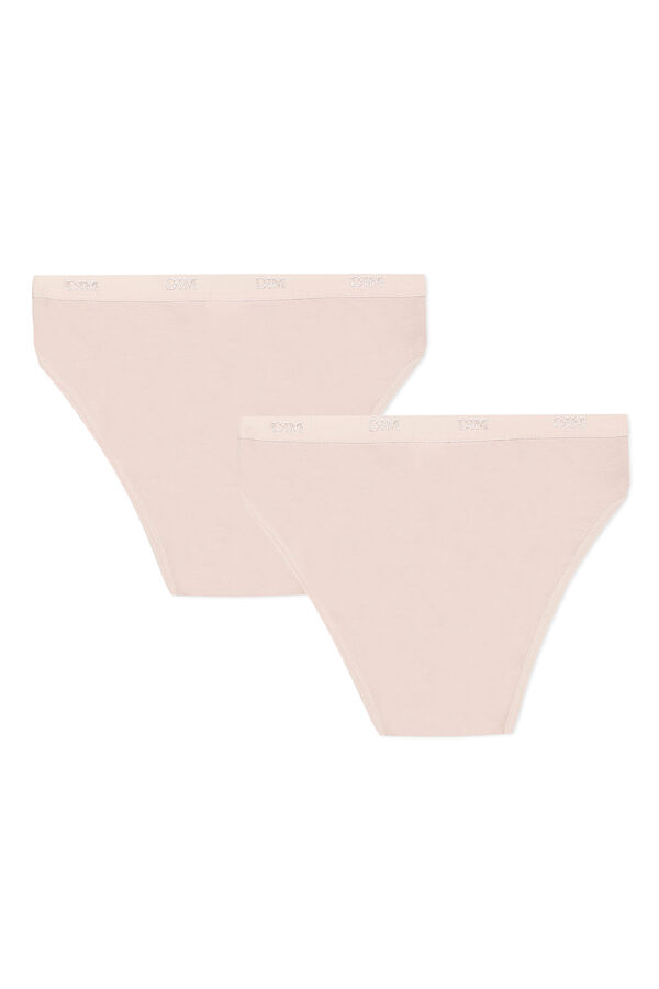 Womensecret Pack de 2 bragas de niña lisas con cintura elástica rózsaszín