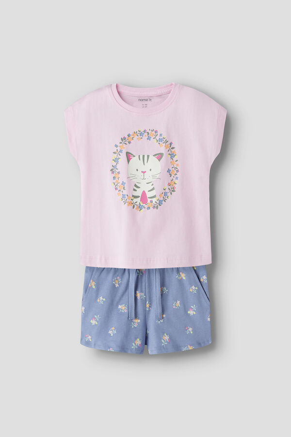 Name it T-shirt and short set pink