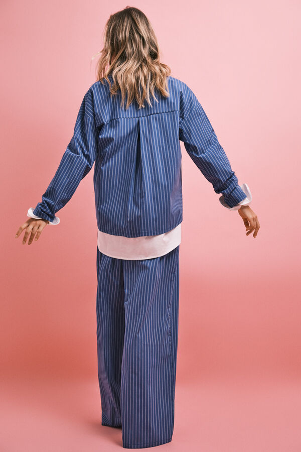 HI&BYE Blue striped classic pyjamas blue