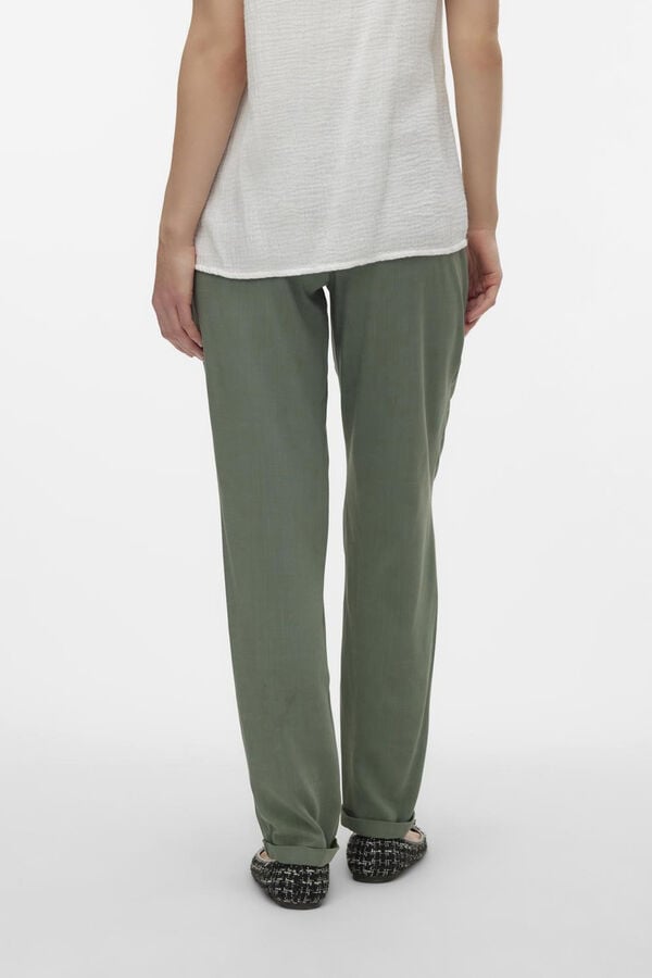 Womensecret Low-rise flowing maternity trousers  vert
