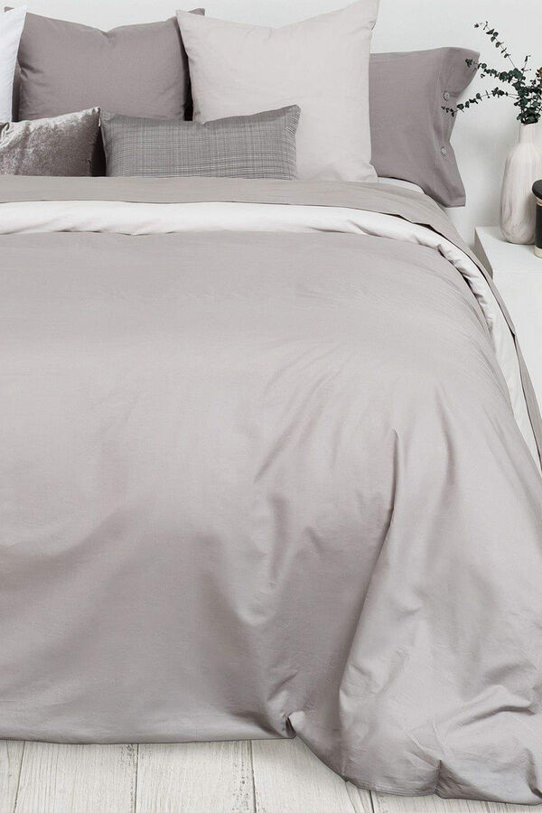 Womensecret Bettbezug Baumwollperkal wendbar. Bett 180-200 cm. Grau