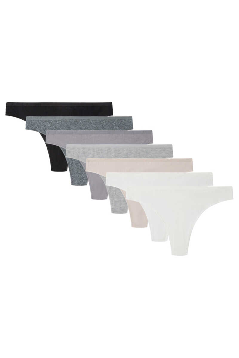 Womensecret 7-pack of essential cotton thongs white