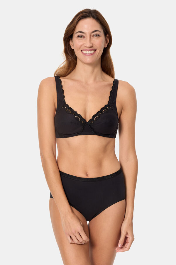 Womensecret Non-wired cotton bra black