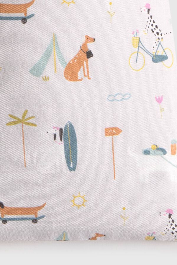 Textura Bolsa algod&oacute;n perros estampado