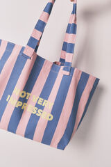 HI&BYE Blue striped tote bag blue