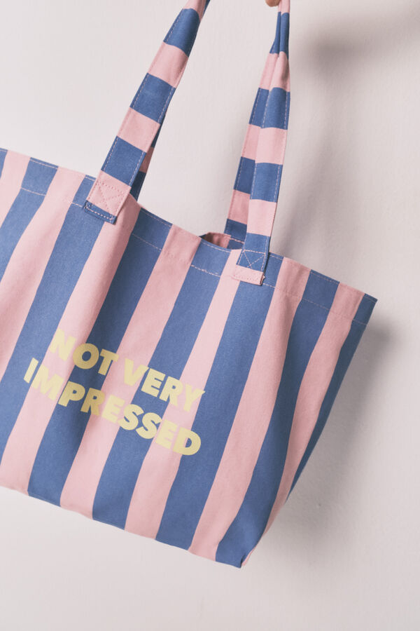 HI&BYE Blue striped tote bag blue