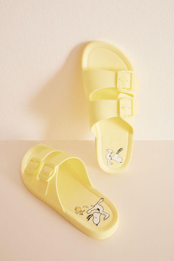 Womensecret Yellow Snoopy injected sandals green