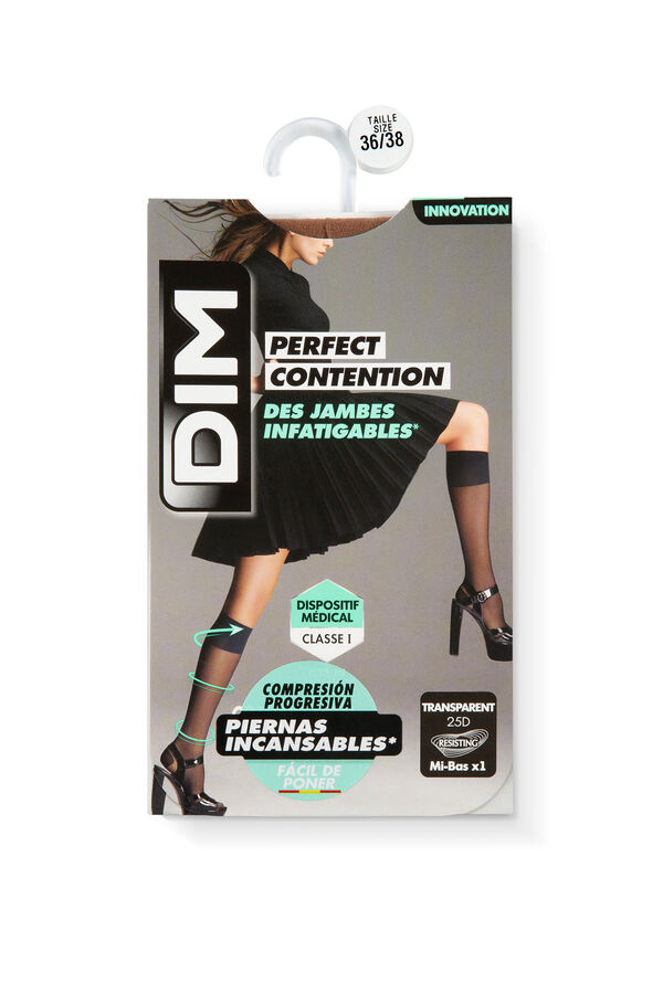 Womensecret Perfect Contention transparent compression knee-highs for tired legs nude