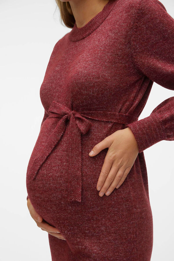 Womensecret Vestido corto de punto maternity burgundy
