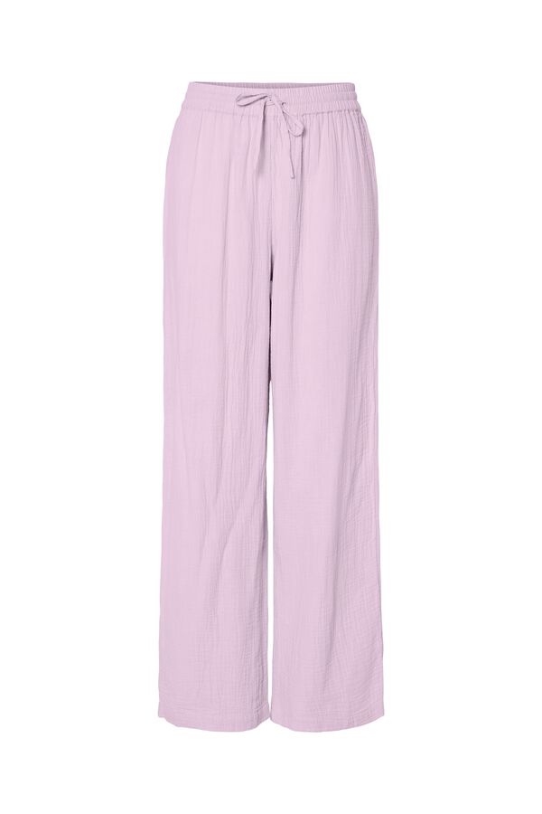 Pieces Pantalon ample confortable en coton rose