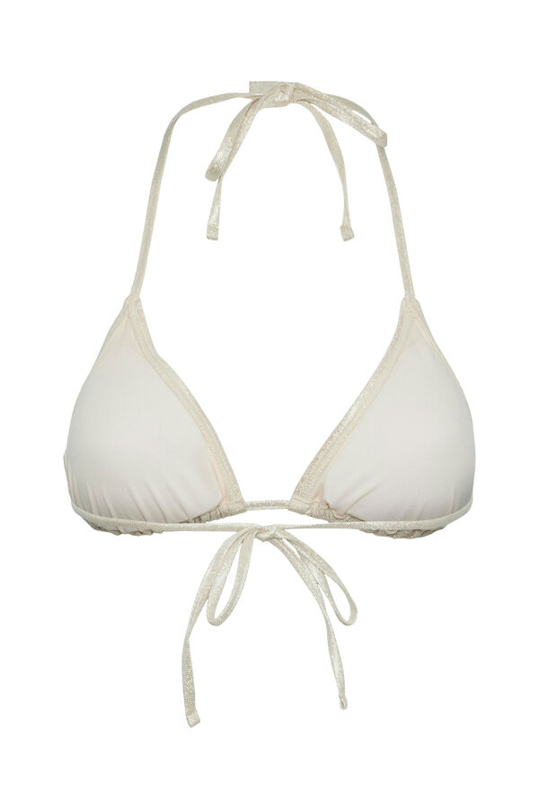 Womensecret Metallic triangle bikini top. blanc