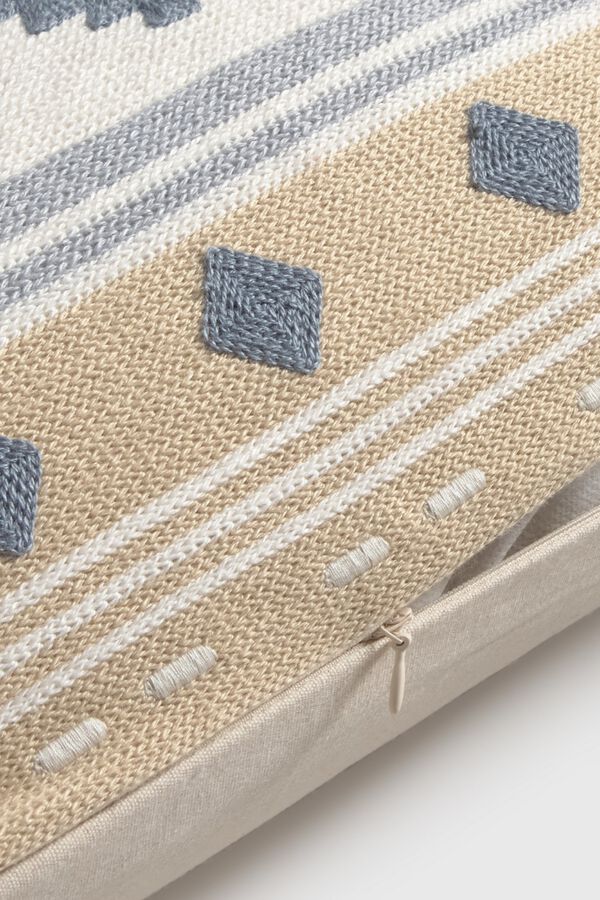 Textura Geometric design yarn-dyed cushion case grey