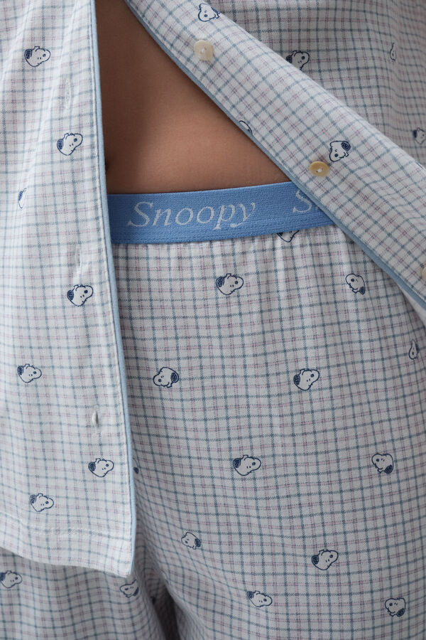 Women'secret Snoopy cotton short sleeve long pyjamas blue