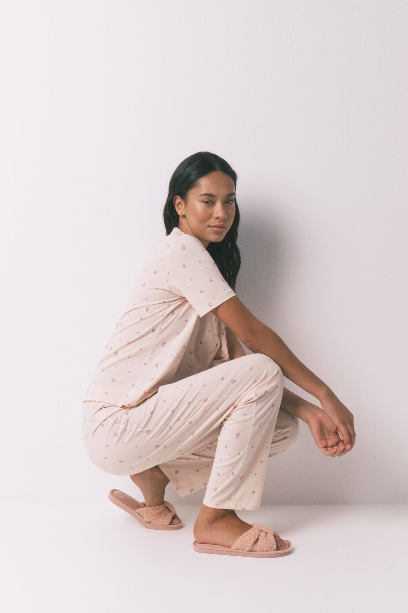 Women'secret Long 100% cotton floral classic pyjamas 