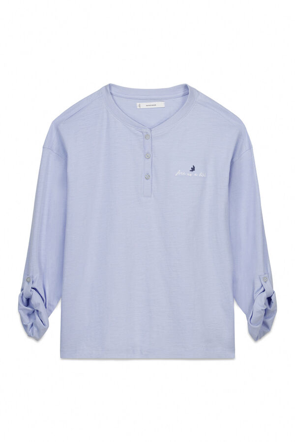 Women'secret Blue 100% cotton long sleeve T-shirt blue