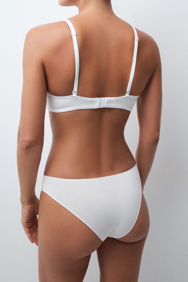 Women'secret Plain cotton lace 7-pack Brazilian panties white