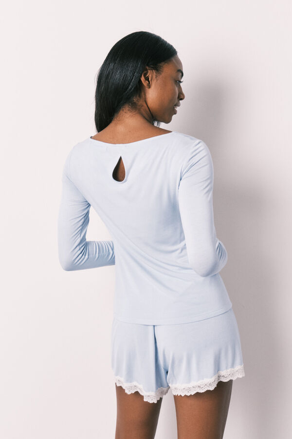 Women'secret Blue viscose soft touch short pyjamas blue