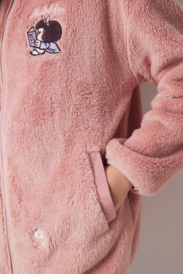 Womensecret Mafalda fluffy short fur robe pink