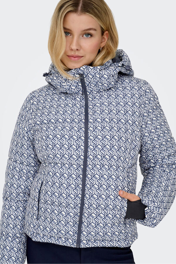 Only Play Chaqueta de esquí acolchada técnica estampada para mujer blanco