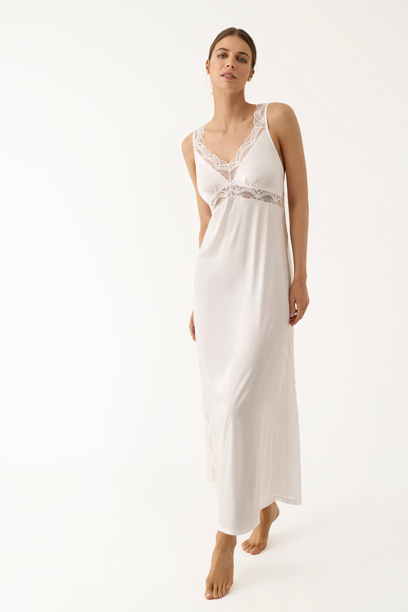 Promise Camis&oacute;n largo lencero blanco