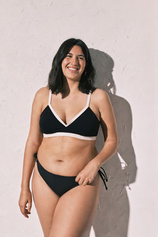Women'secret Crni polusjajni trokutasti gornji dio bikinija Crna