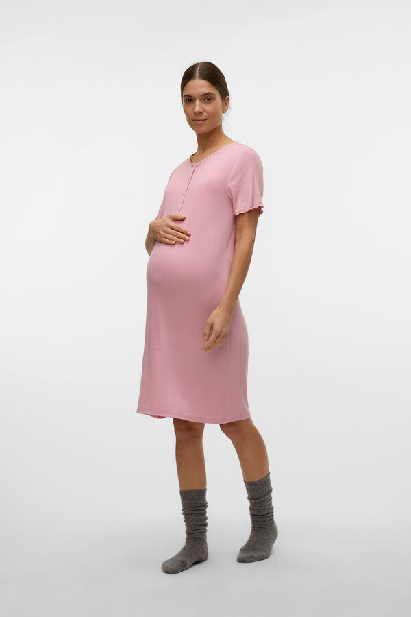 Mamalicious Kurzes Stillnachthemd f&uuml;r Maternity Rosa