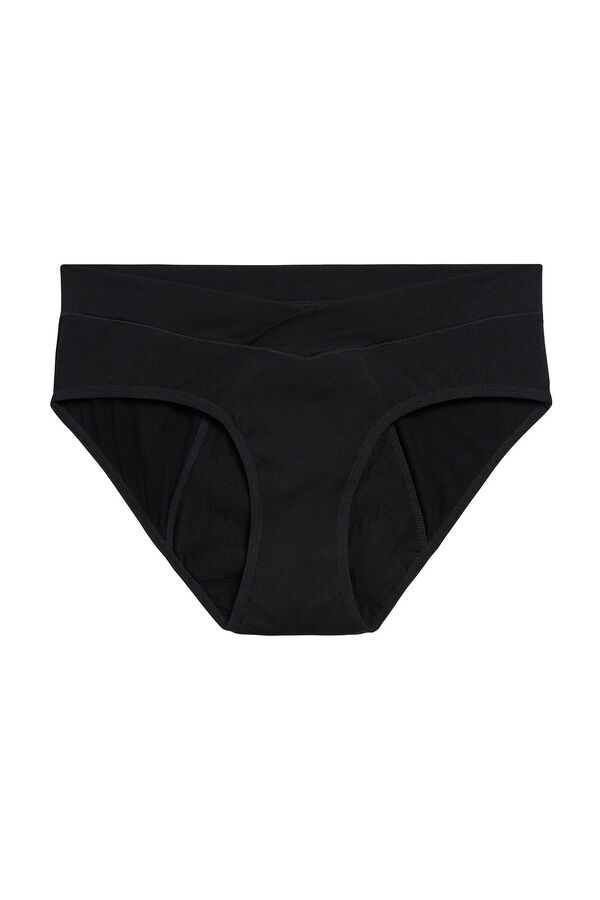 Womensecret Black bamboo period panties – maxi absorbency fekete