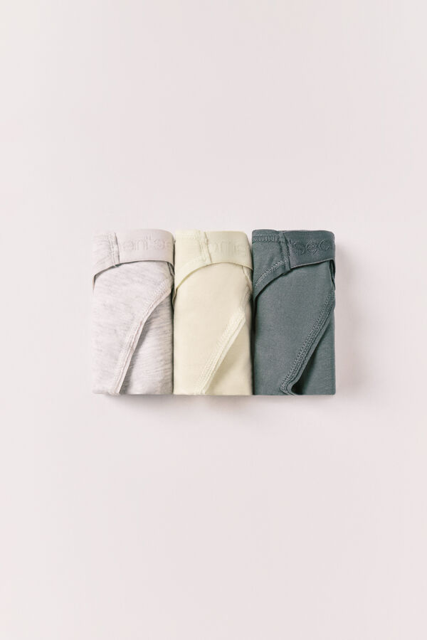Women'secret Pack 3 tangas de al&ccedil;as em algod&atilde;o mix logo branco