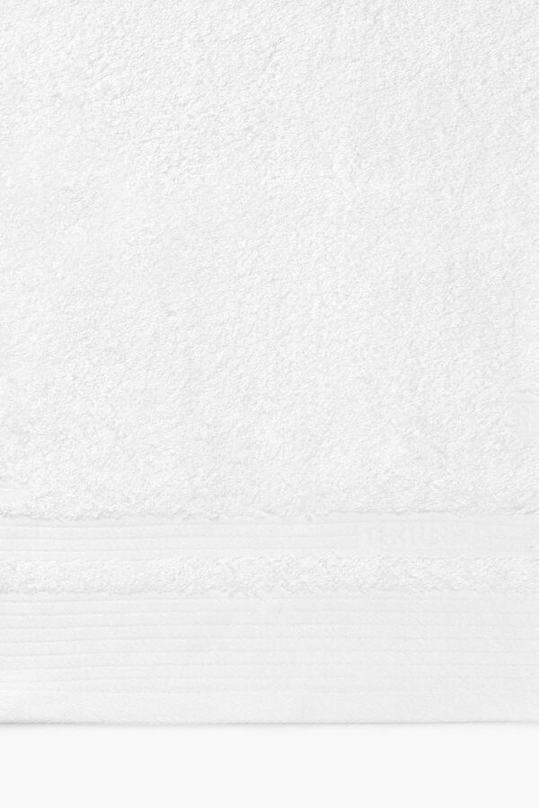 Womensecret Toalha lavatório friso algodão bambu 50 x 90 cm. branco
