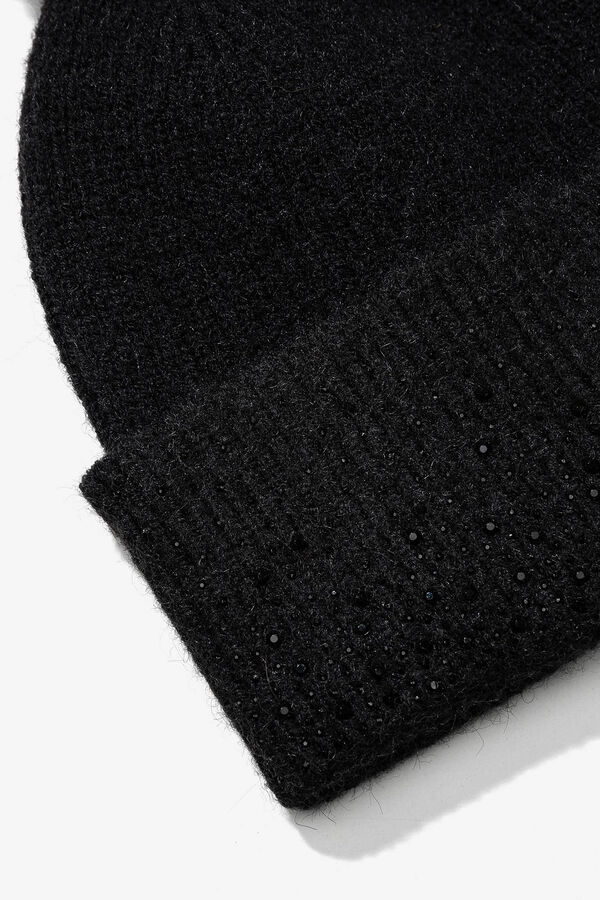 Vilanova Gorro con Apliques Brillantes negro