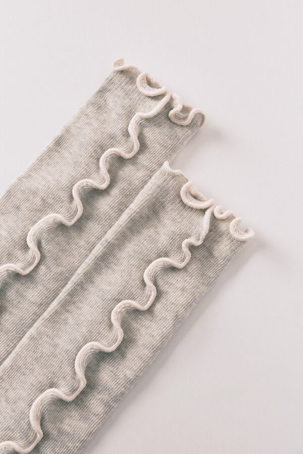 Women'secret Grey long contrasting thread socks grey