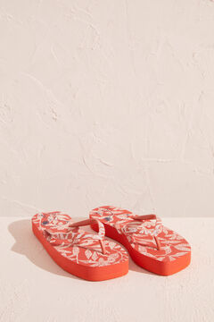 Womensecret Orange Snoopy print flip-flops red