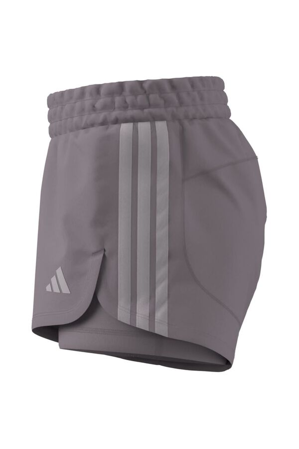 Adidas Short deportivo malla 3 bandas Pacer marr&oacute;n