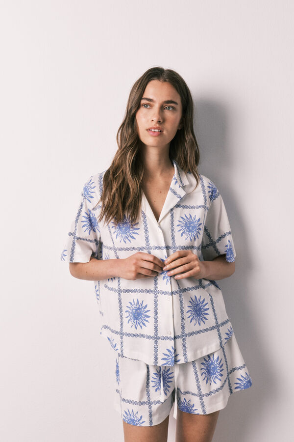 Women'secret Cotton short classic pyjamas blue