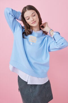 Womensecret Sweatshirt Plüsch Blau Logo  Blau