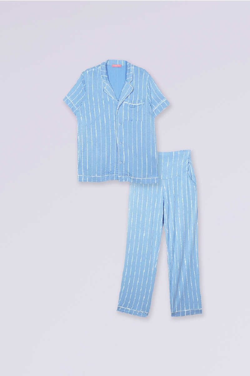 Womensecret Striped shirt pyjama set imprimé