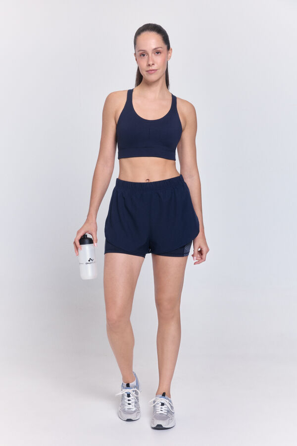 Only Play Short running deportivo reflectante azul